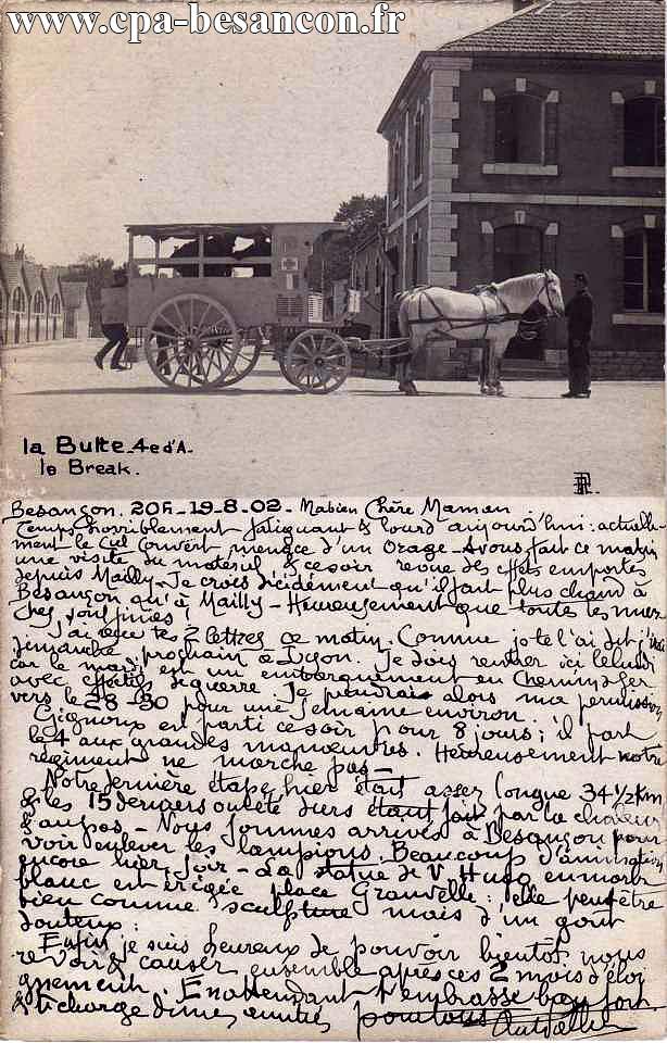 La Butte - 4e d'Artillerie - Le Break - Besançon - 19 août 1902